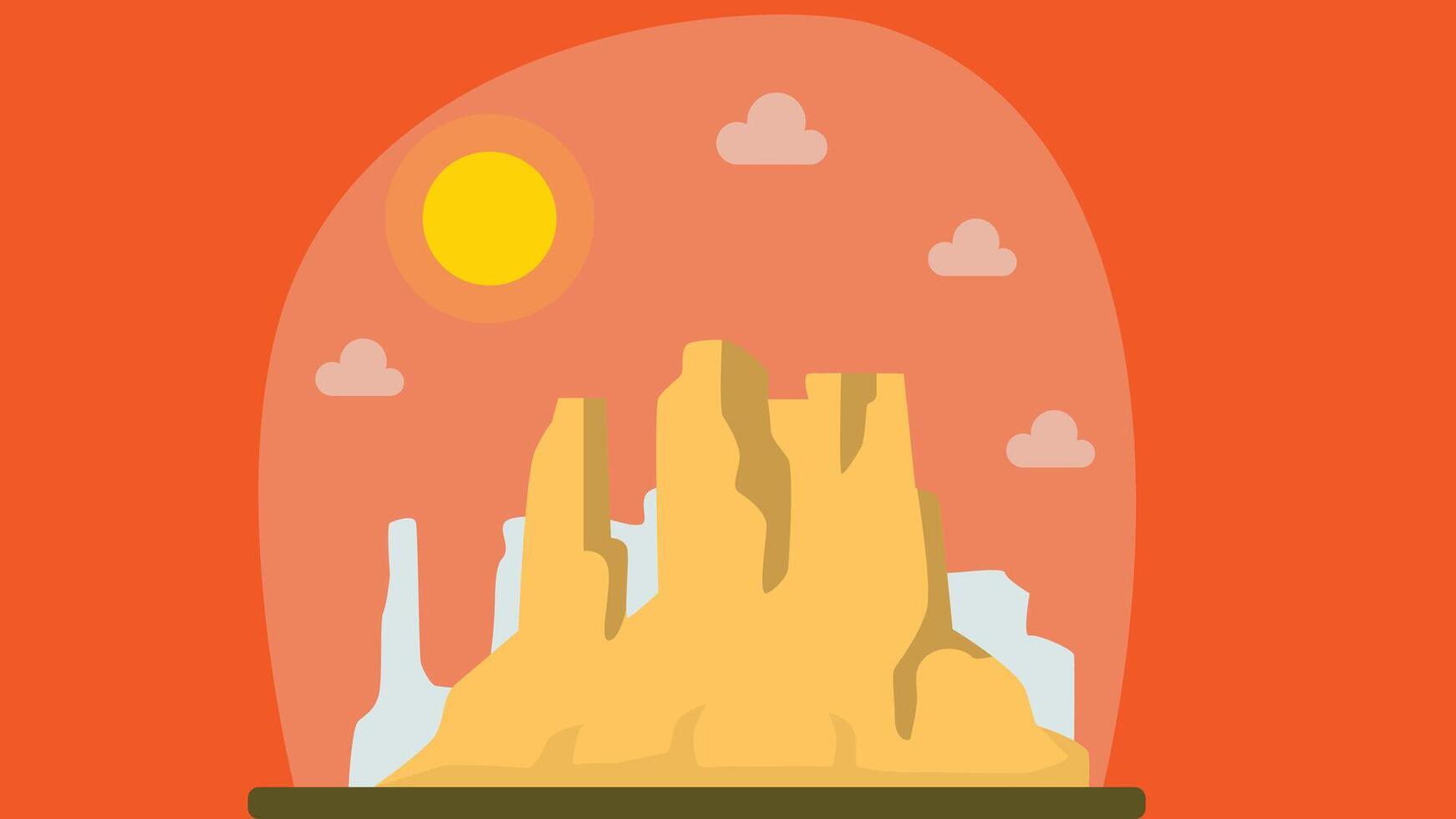 illustration of the Rocky Mountains, with smooth, stylized peaks and soft, muted colors vector