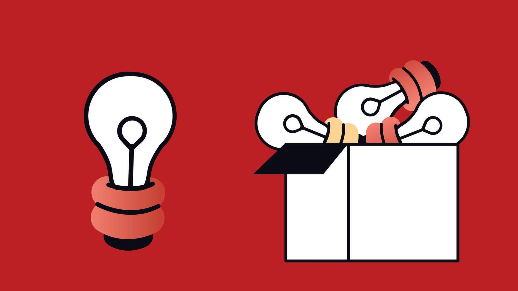 An illustration representing idea generation, featuring a glowing light bulb symbolizing creativity vector