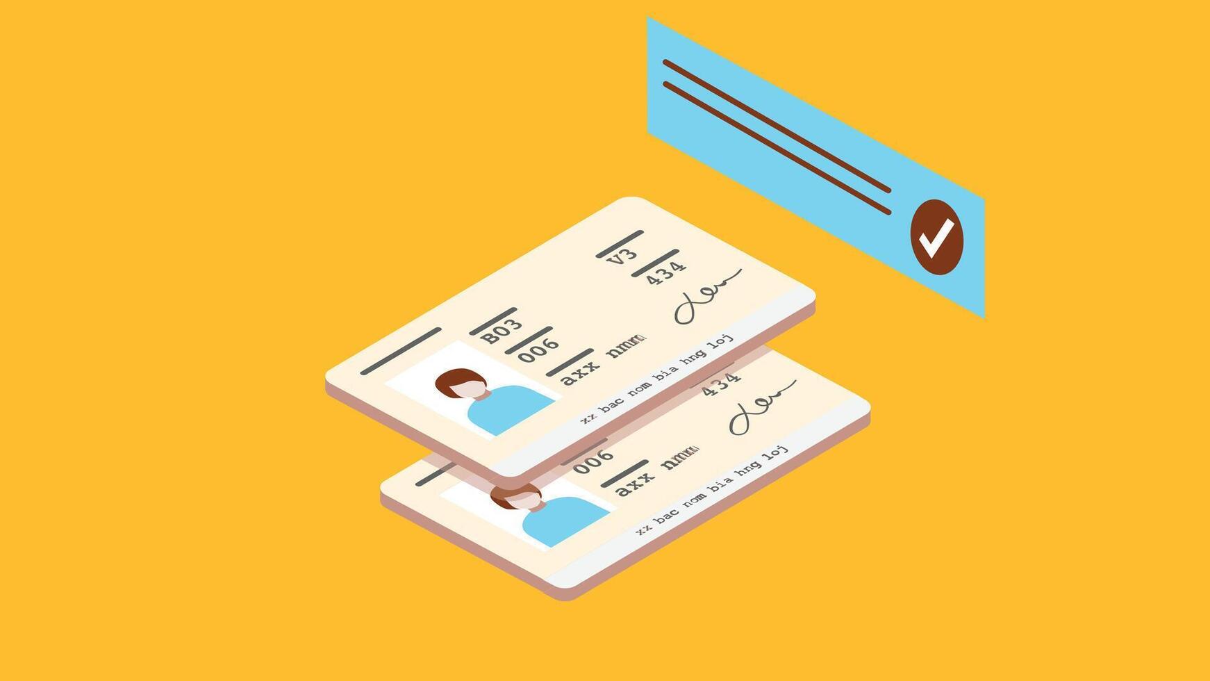 An illustration of a government-issued ID card featuring a photo of the cardholder vector