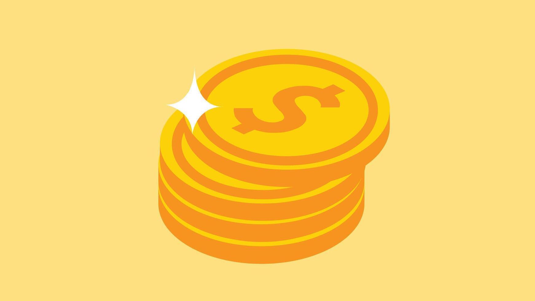 a stack of money coins with a prominent dollar sign on them, symbolizing wealth, finance, or savings vector