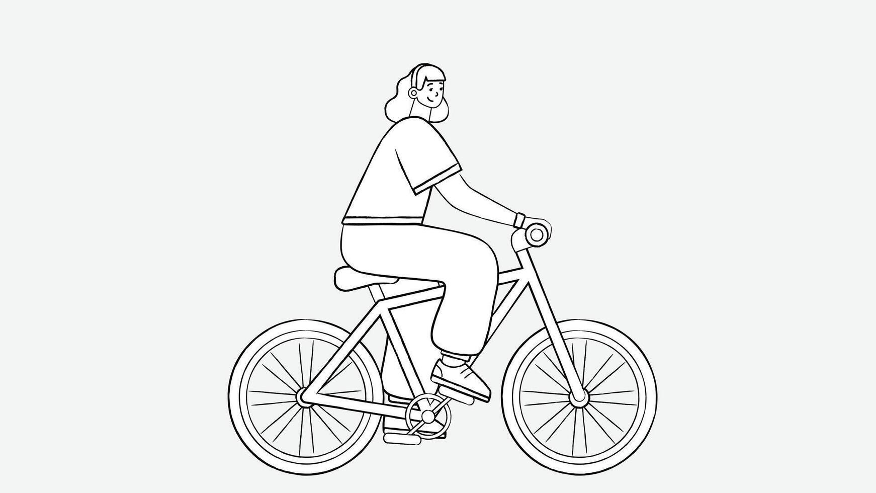 A man is riding his bicycle, enjoying the outdoors as he pedals through a scenic environment vector