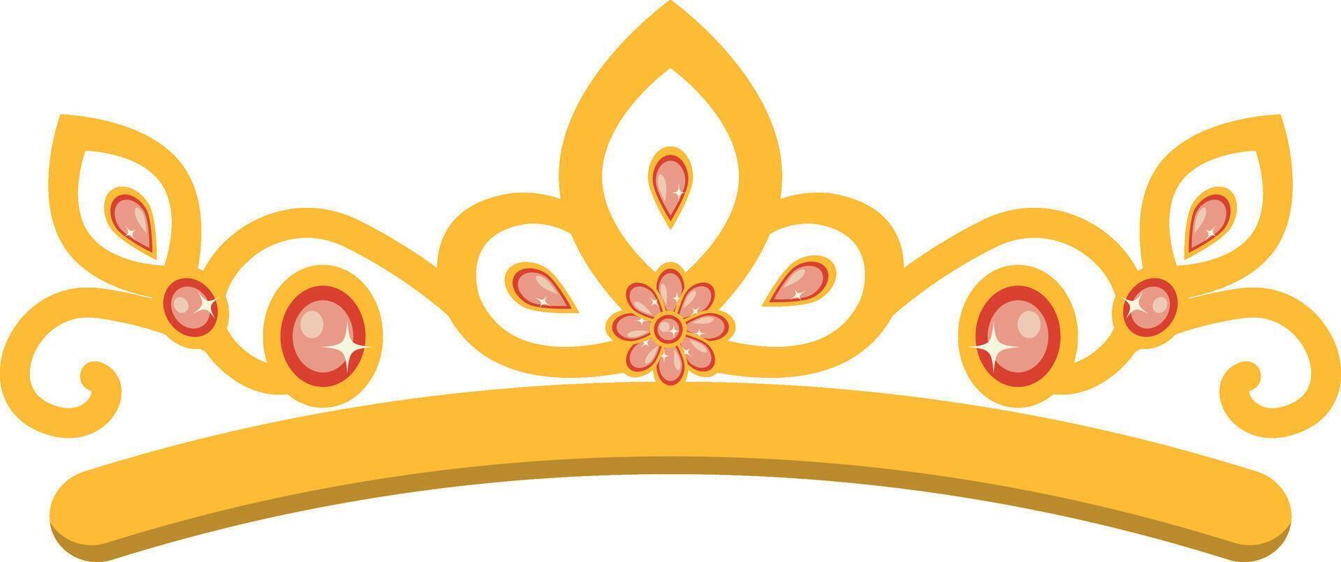Gold Crown in Cartoon Design. vector