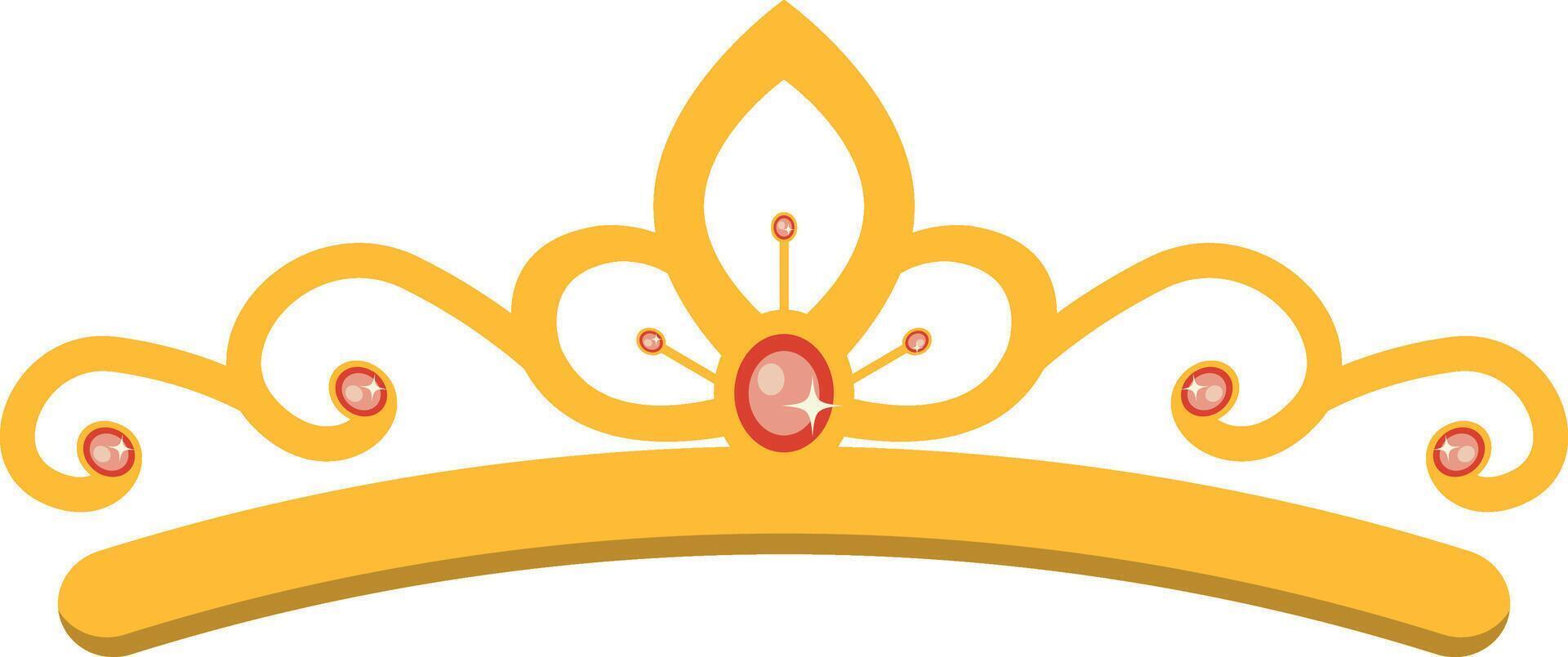Gold Crown in Cartoon Design vector