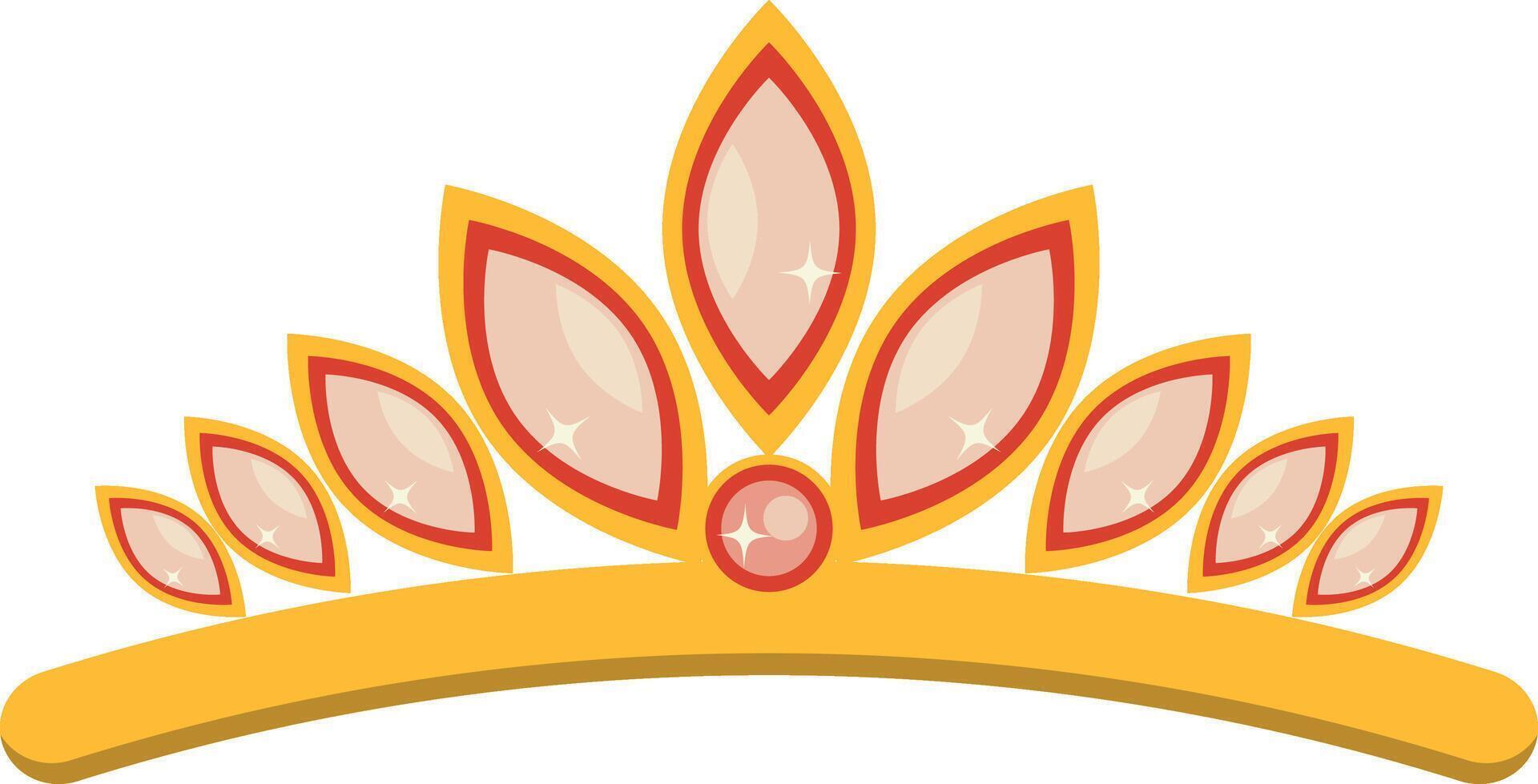 Gold Crown with Cartoon Design. vector