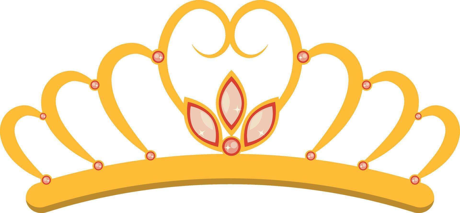 Gold Crown Illustration with Cartoon Design Concept vector