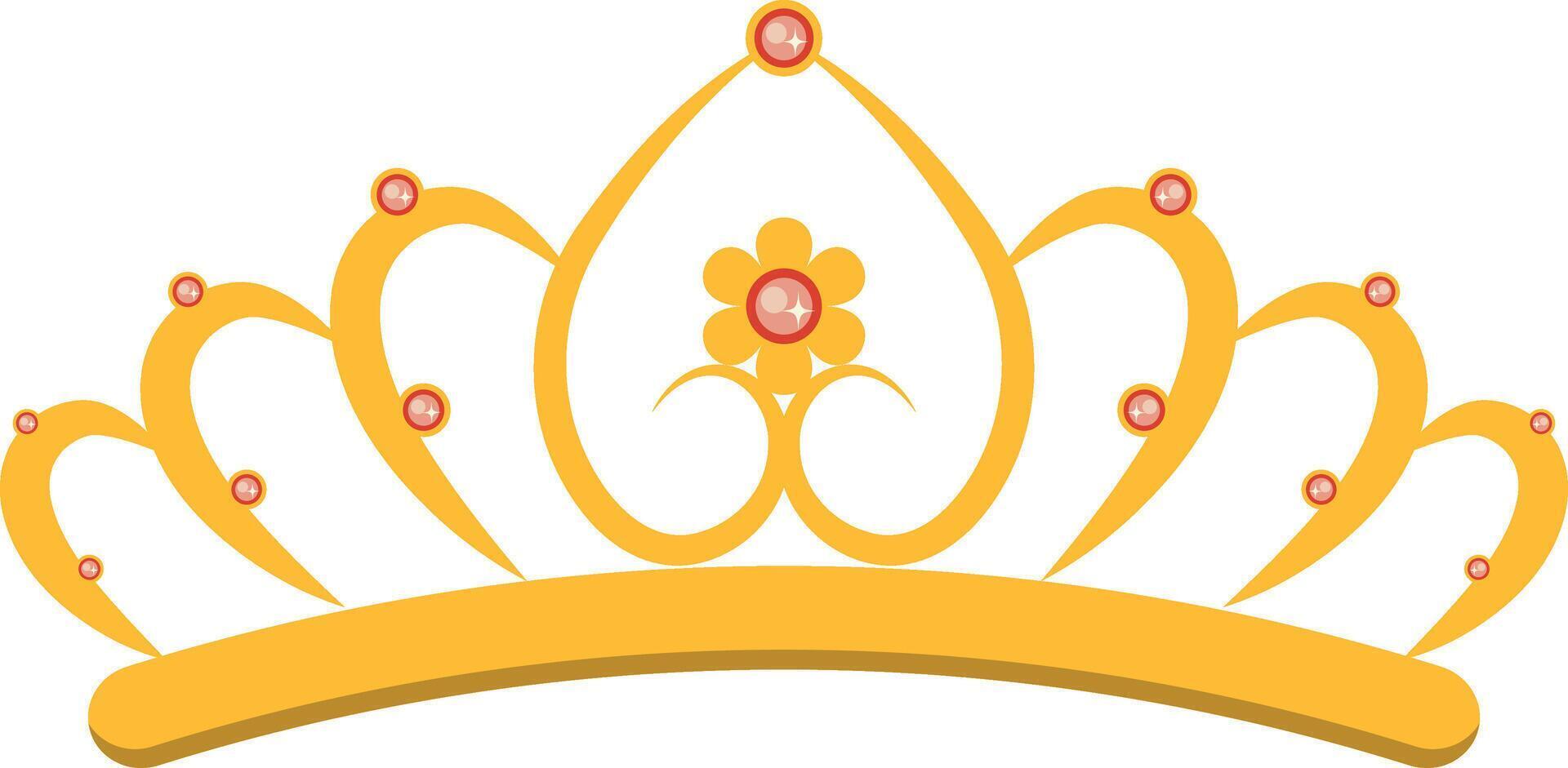 Gold Crown Illustration with Cartoon Design Concept. vector