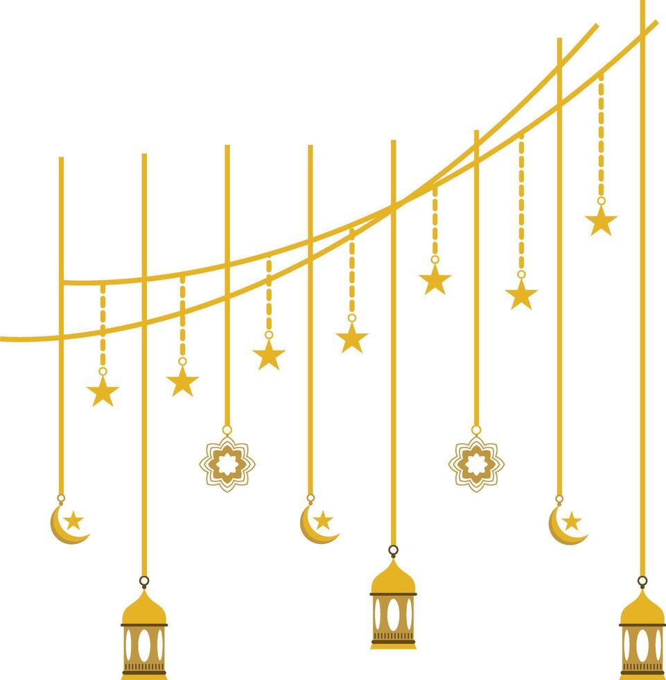 Arabic Ramadan Hanging Lantern. vector