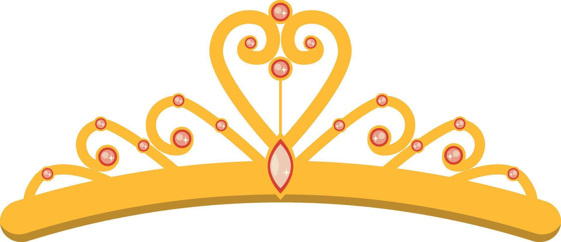 Gold Crown with Cartoon Shape. vector