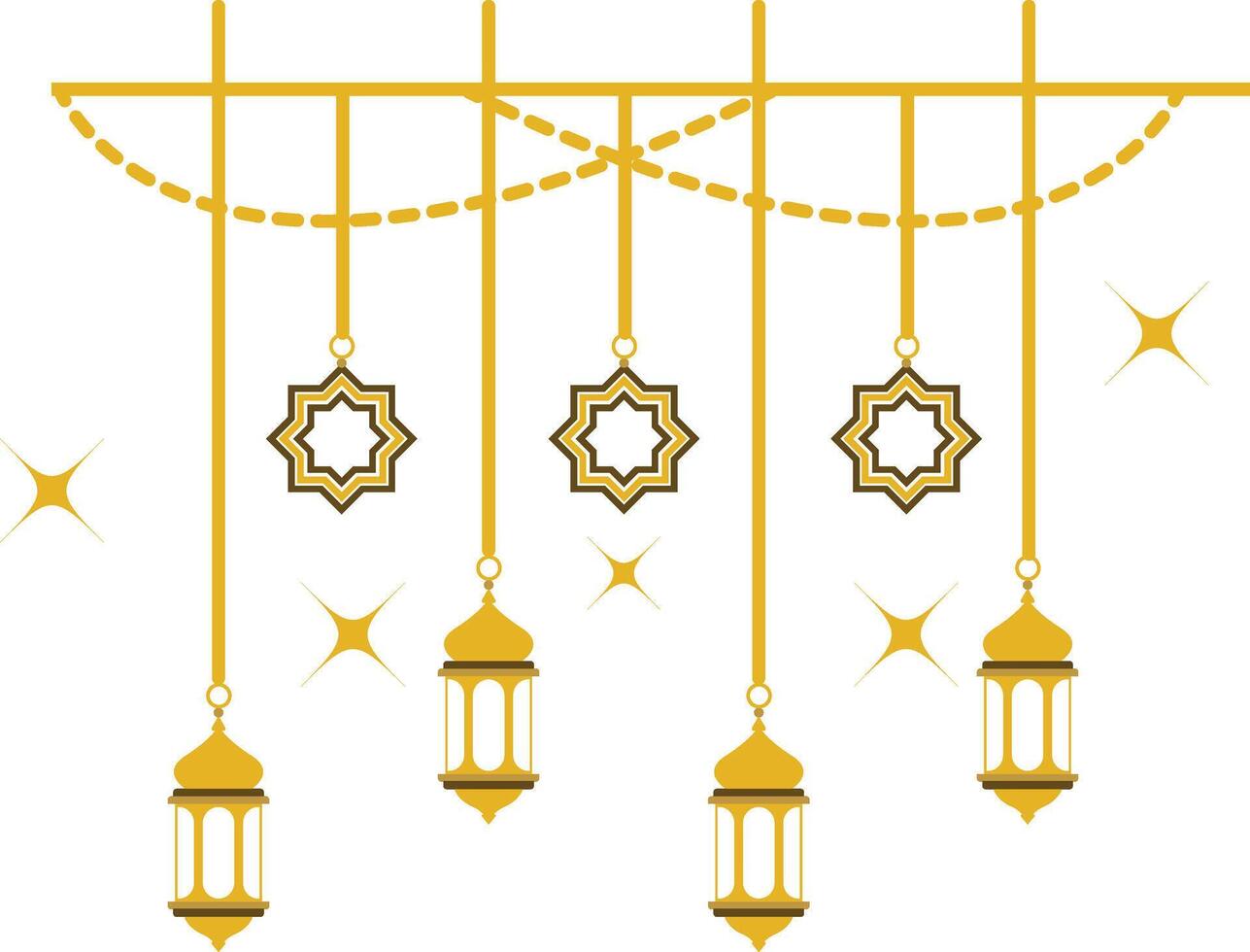 Ramadan Hanging Lantern on White Background vector