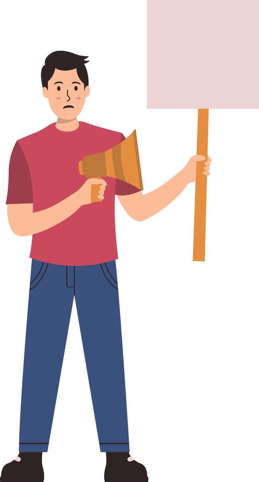 People Holding Banner with Cartoon Design and Shape. vector
