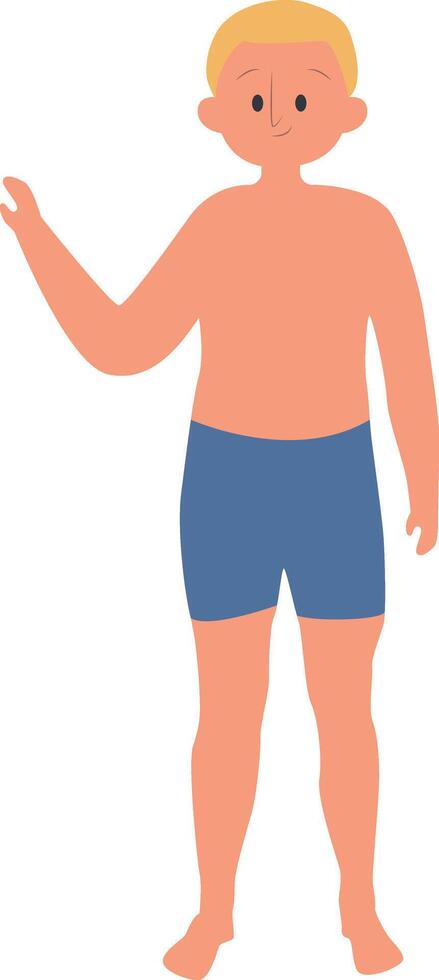 Man Summer Beach in Flat Design vector