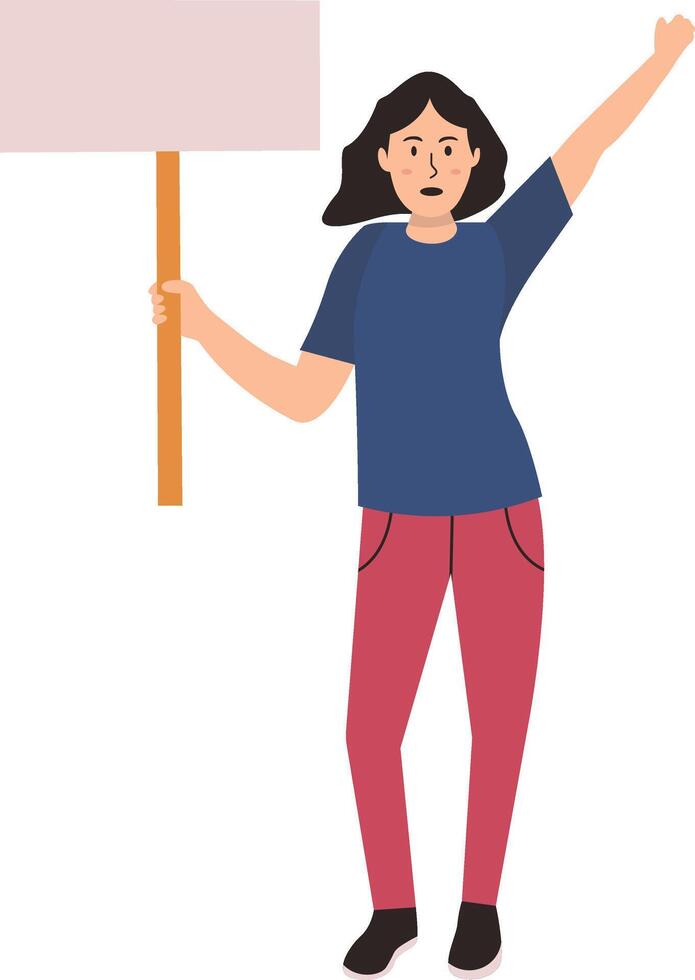 People Holding Banner with Cartoon Concept vector