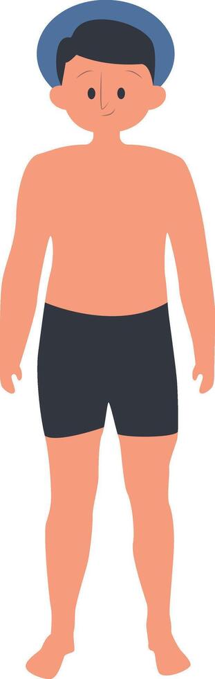Man Summer Beach Character. vector