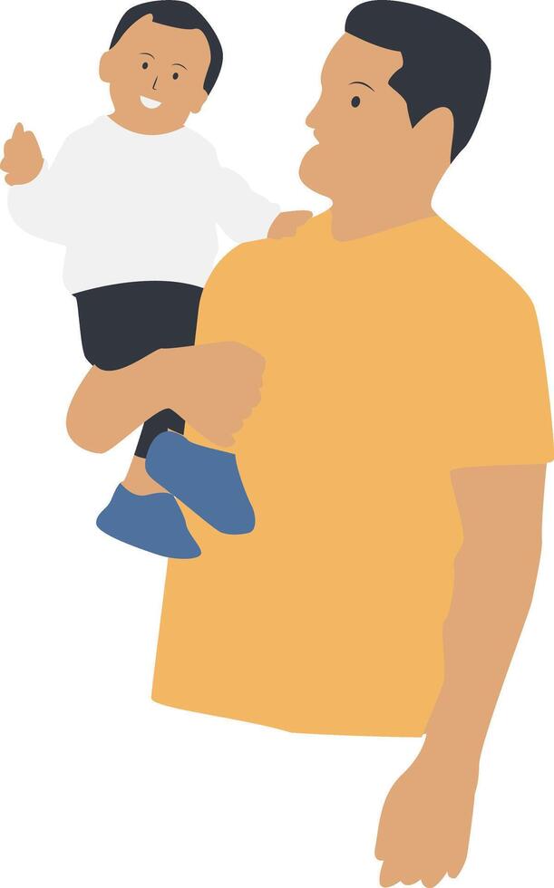 Father Day Character with Cartoon Design. vector
