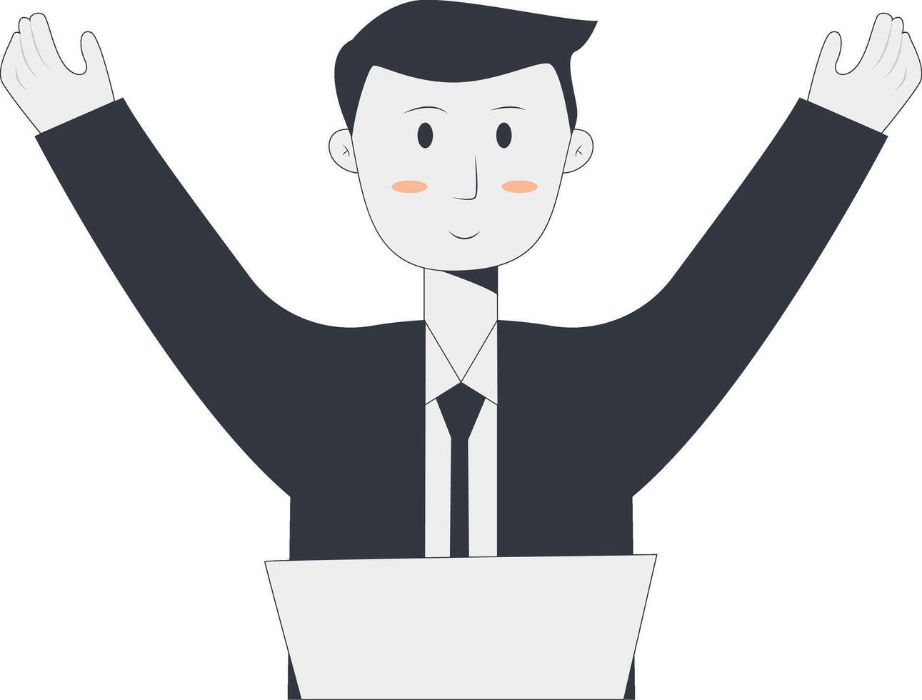 Business Man Illustration with Flat Cartoon Design vector