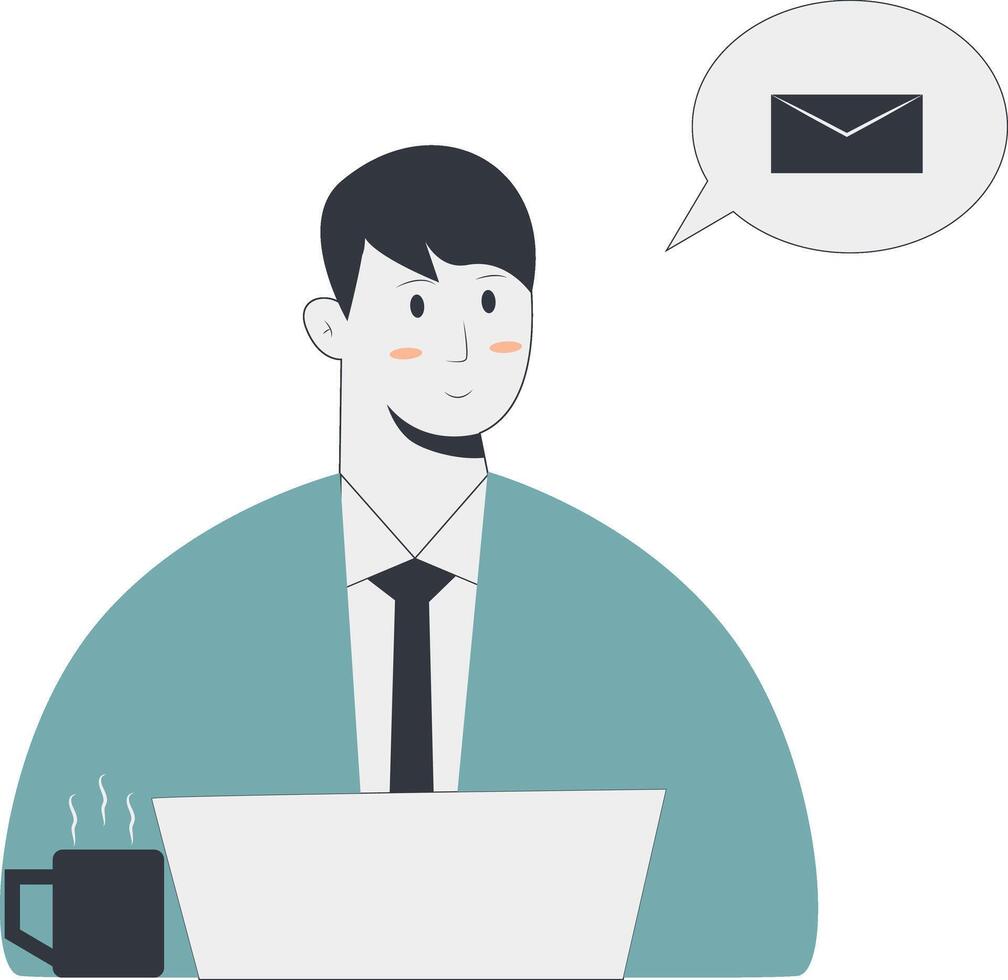 Business Man Illustration Isolated on White Background vector