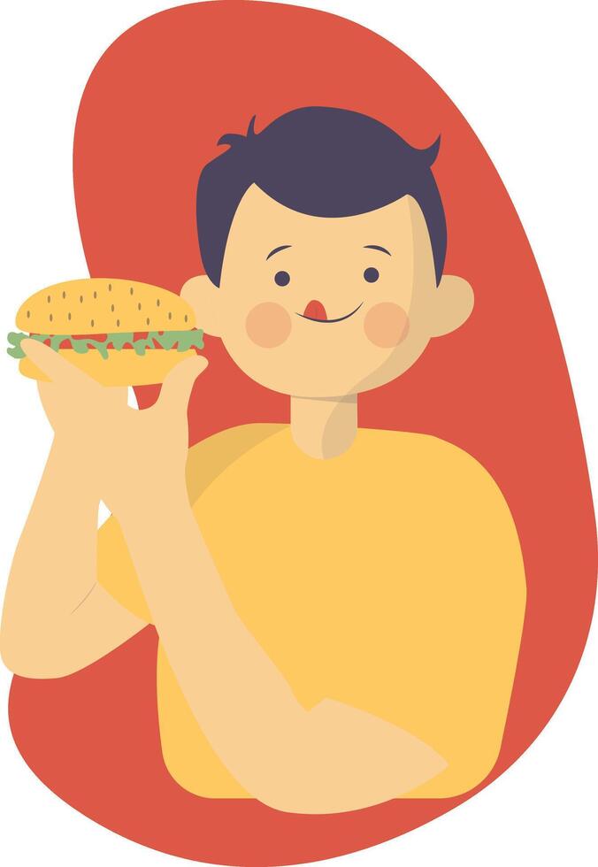 Character of Hamburger Day vector
