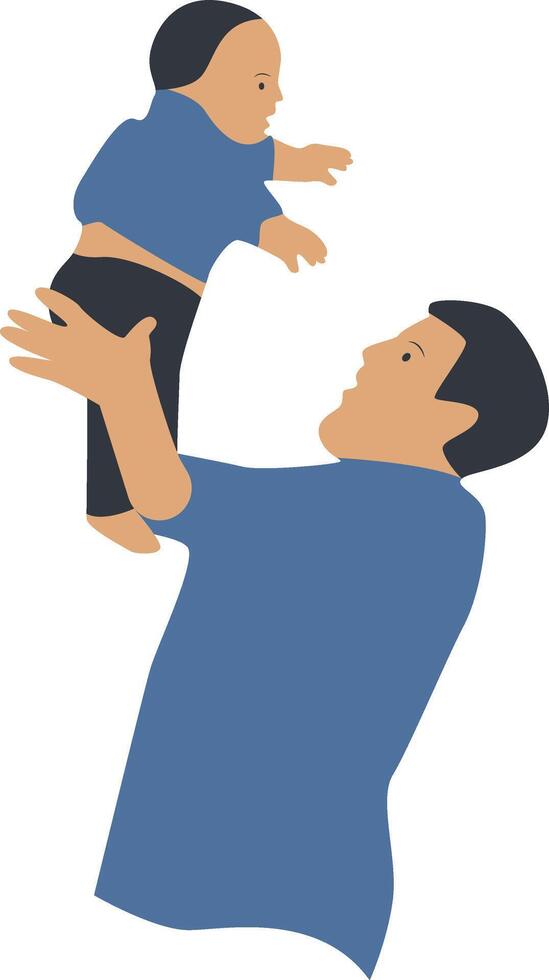 Father Day Character in Flat Design. vector