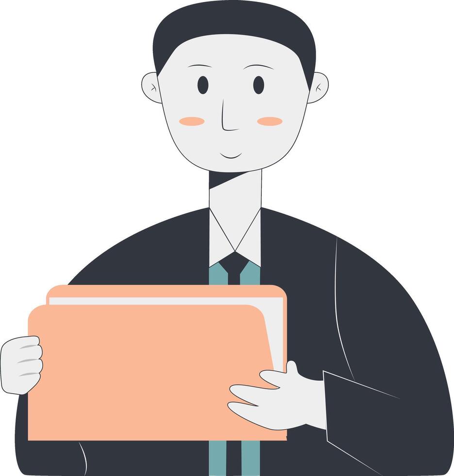 Business Man Illustration Isolated on White Background. vector