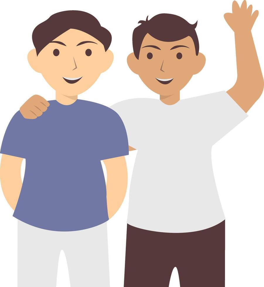 Friendship Character in Flat Design. vector