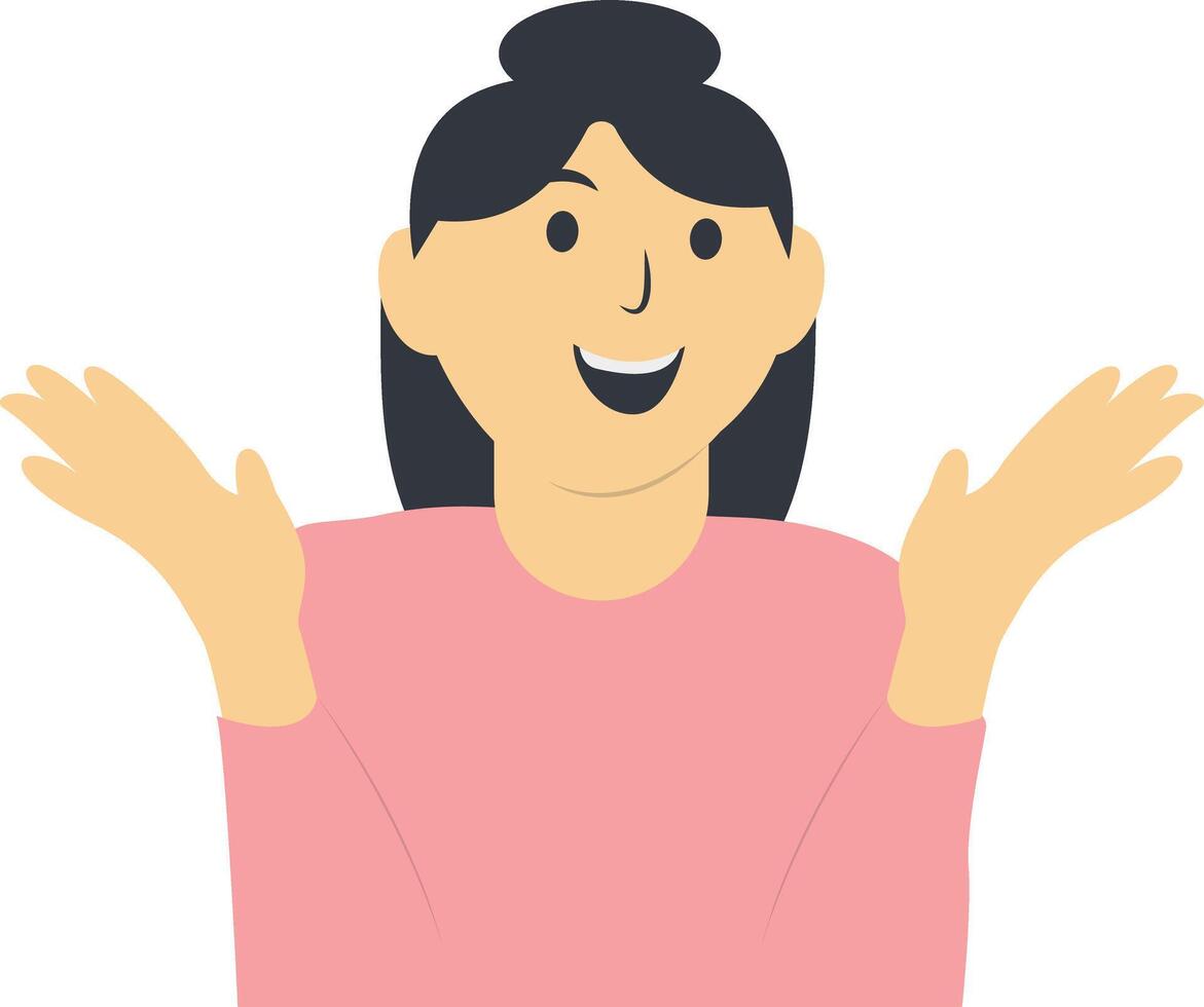 Excited Person Character with Cartoon Design Concept vector