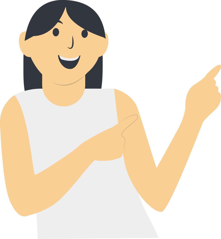 Excited Person Character with Cartoon Design Concept. vector