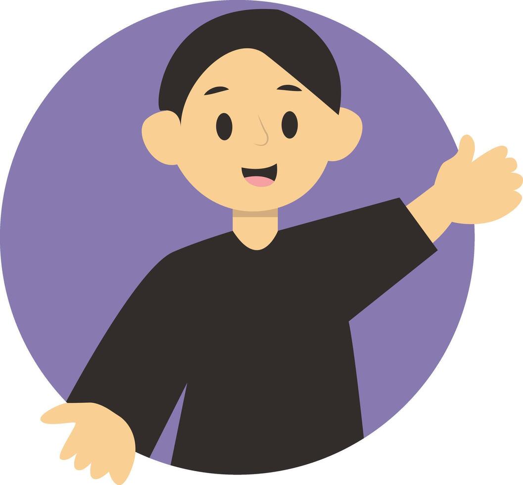 Peeping Person Character in Cartoon Desgin Style. vector