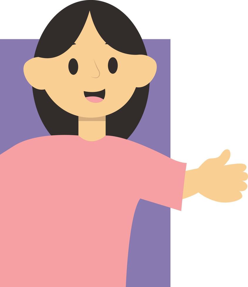 Peeping Person Character on White Background. vector
