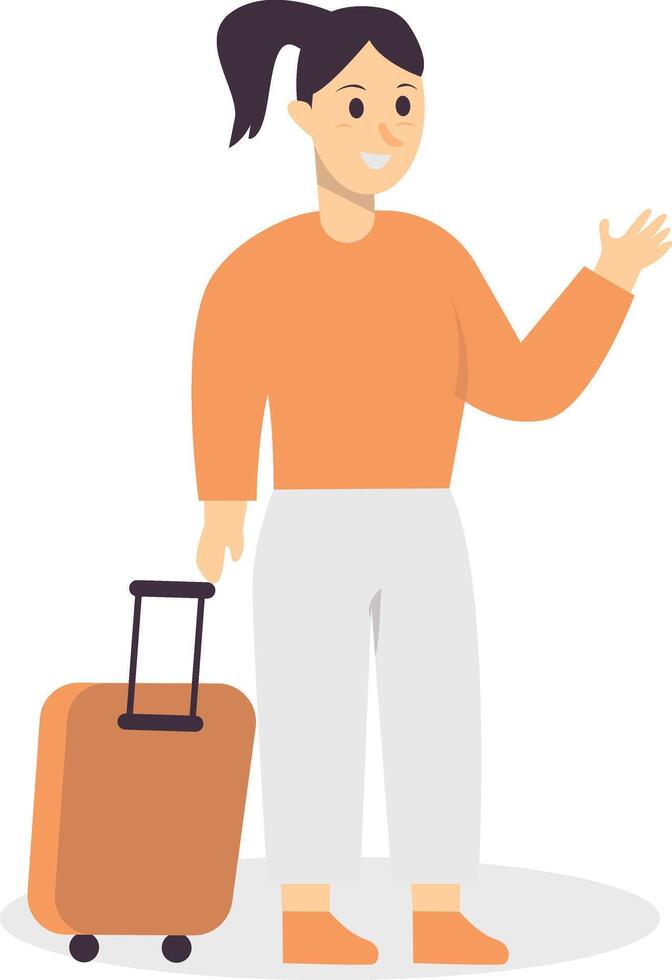 Traveler Character with Cartoon Design. vector
