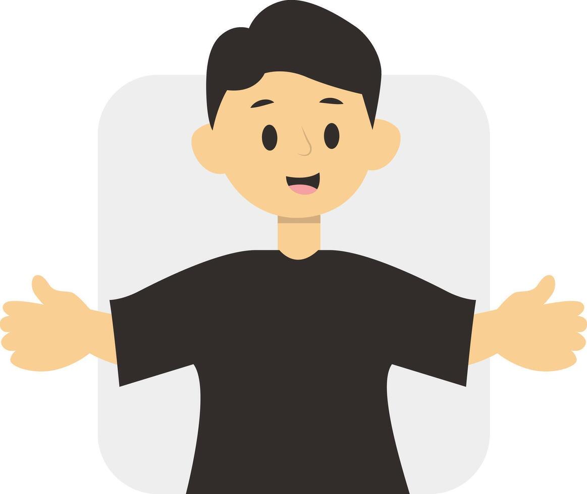 Peeping Person Character in Cartoon Desgin. vector