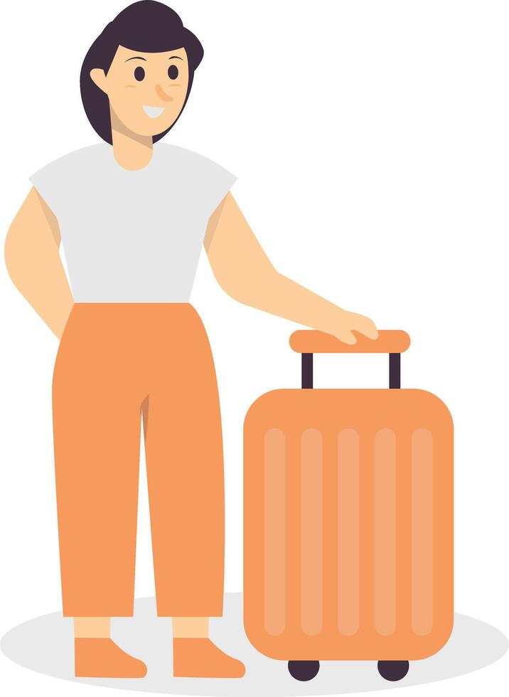 Traveler Character with Cartoon Design Concept vector