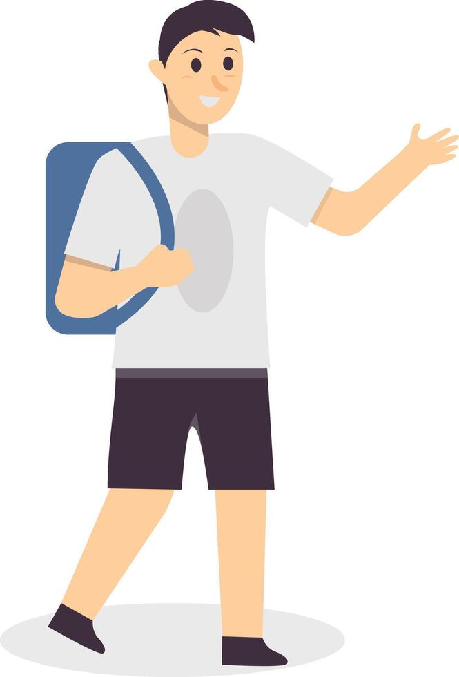 Traveler Character in Flat Design vector