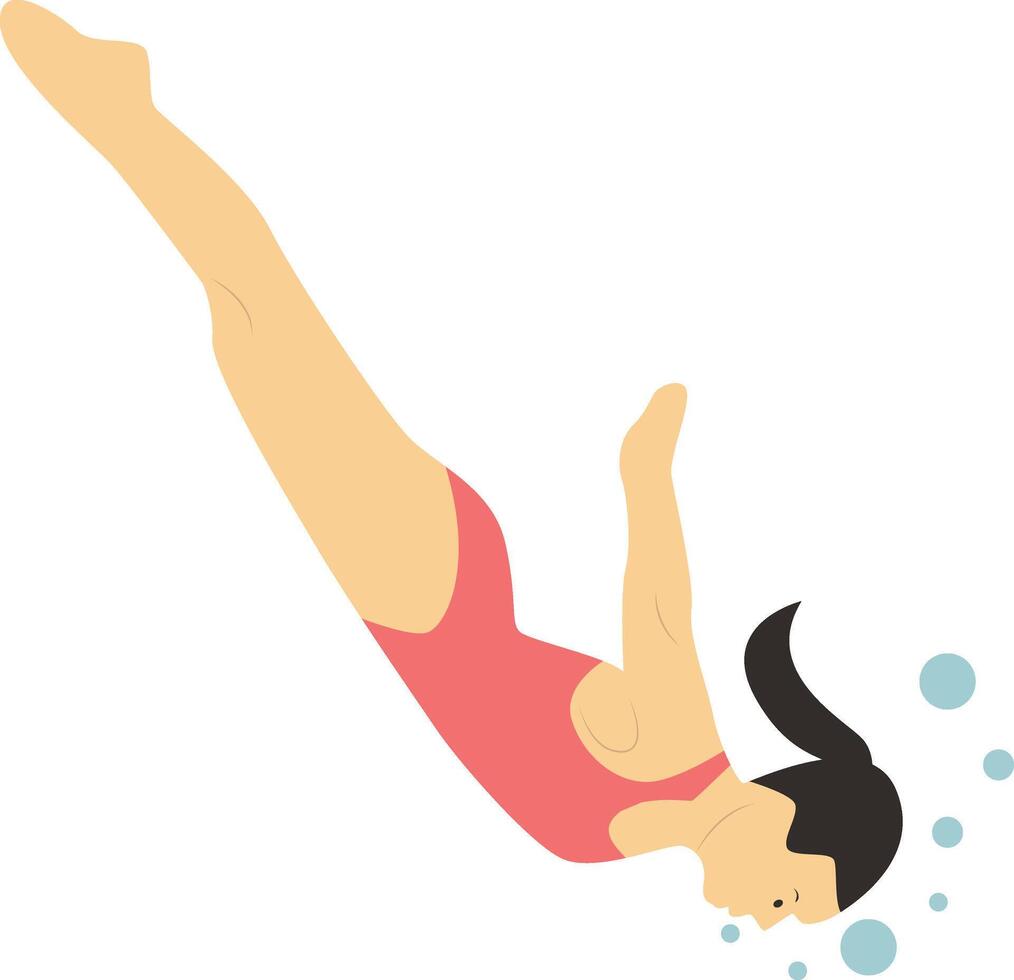 Swimming People Character Design vector