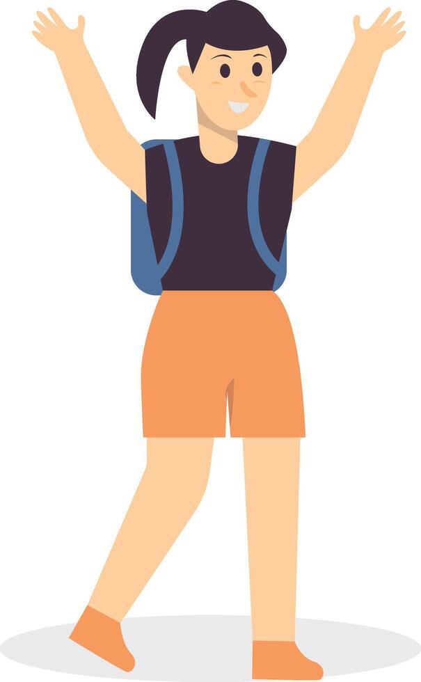 Traveler Character in Cartoon Design vector
