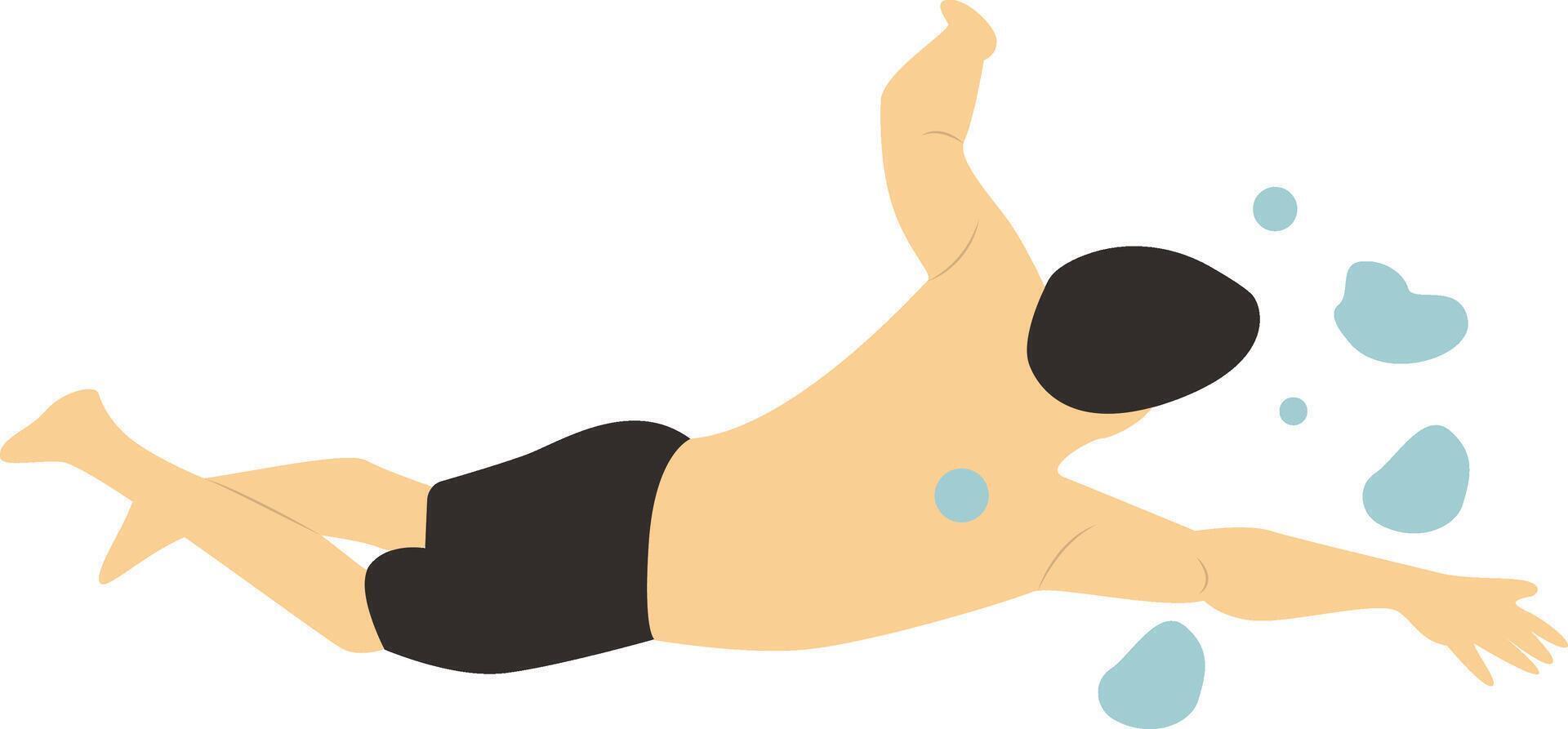 Swimming People Character with Flat Design vector