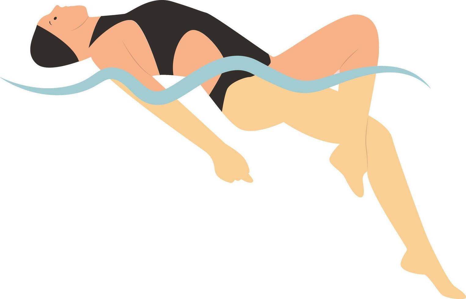 Swimming People Character Design. vector