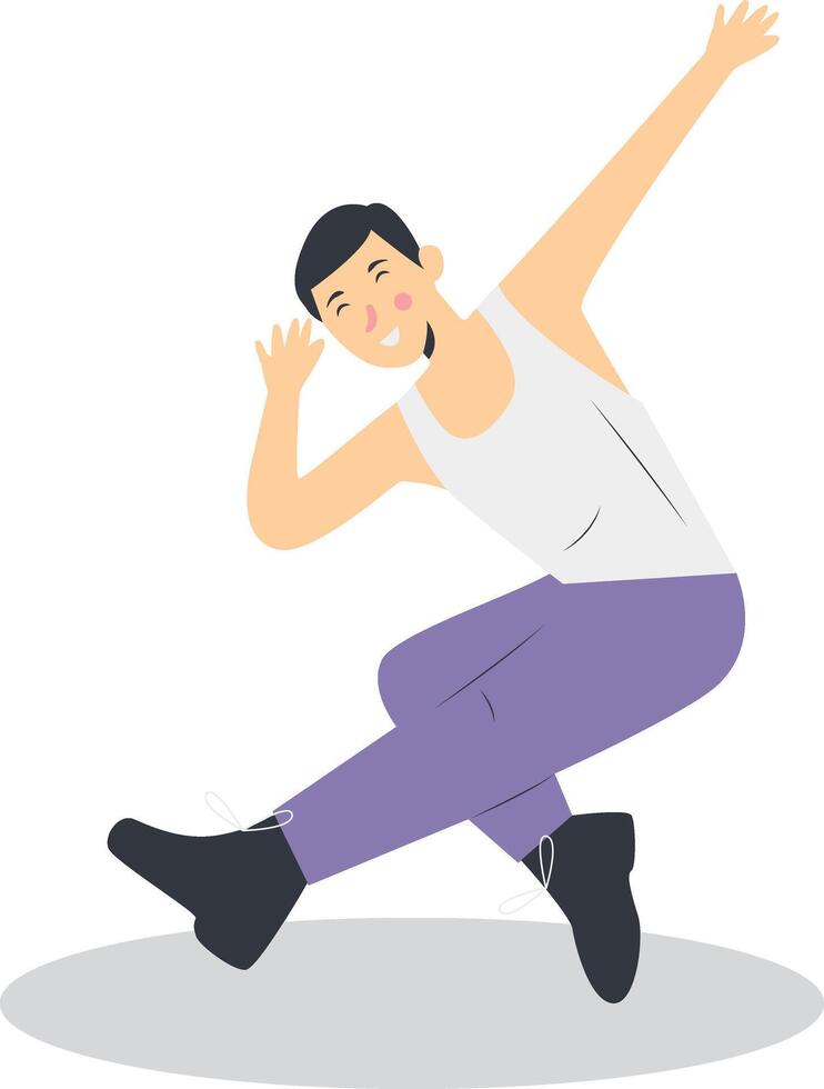 Street Dancer Character in Cartoon Design. vector