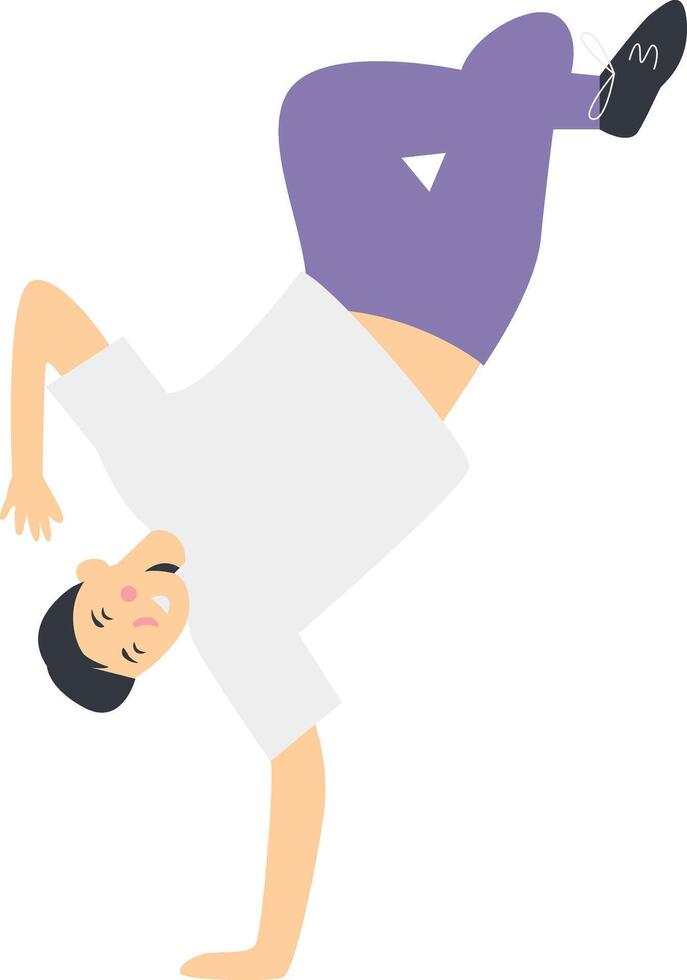 Street Dancer Character in Cartoon Design Style vector