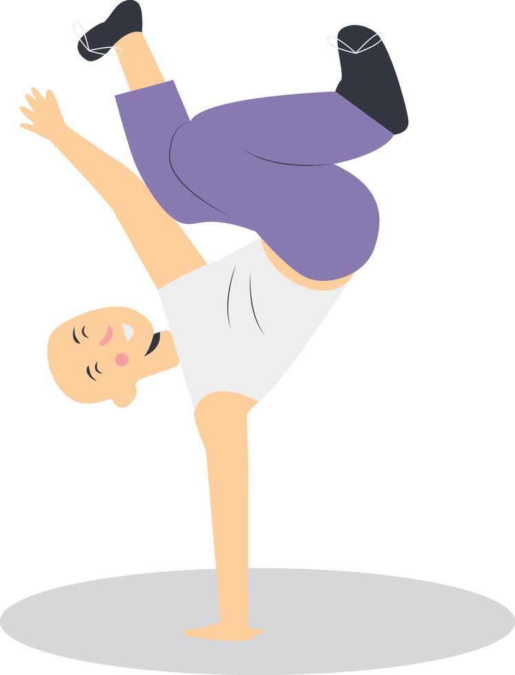 Street Dancer Character in Cartoon Design Style. vector