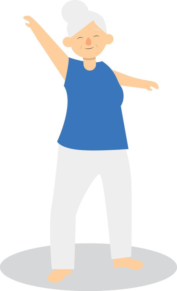 Activities Old People Character in Flat Design vector