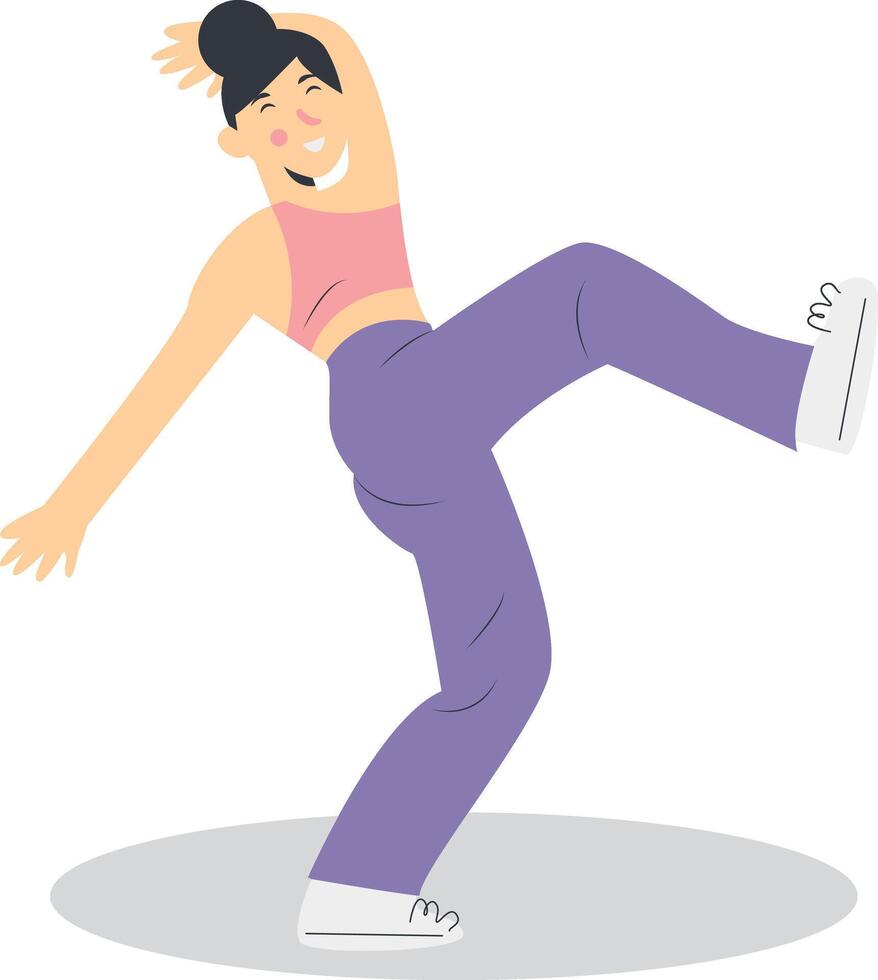 Street Dancer Character with Flat Design. vector
