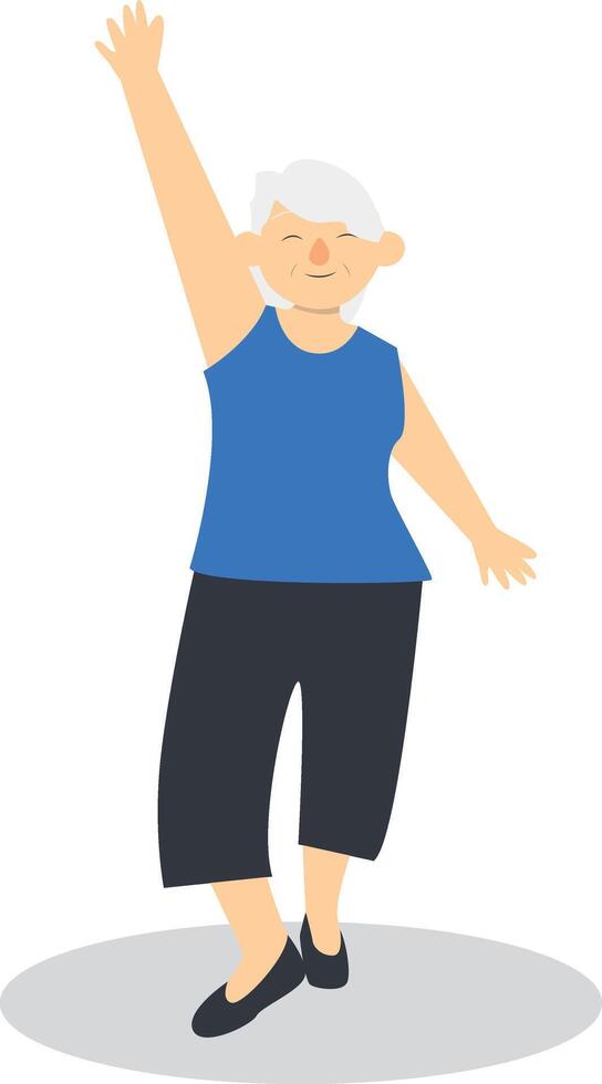 Activities Old People Character with Flat Design. vector