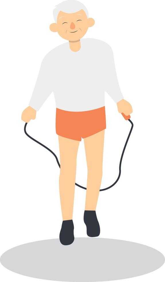 Activities Old People Character in Cartoon Shape vector