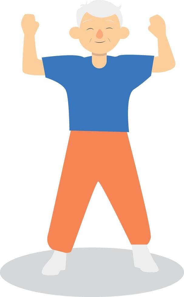 Activities Old People Character in Cartoon Design. vector