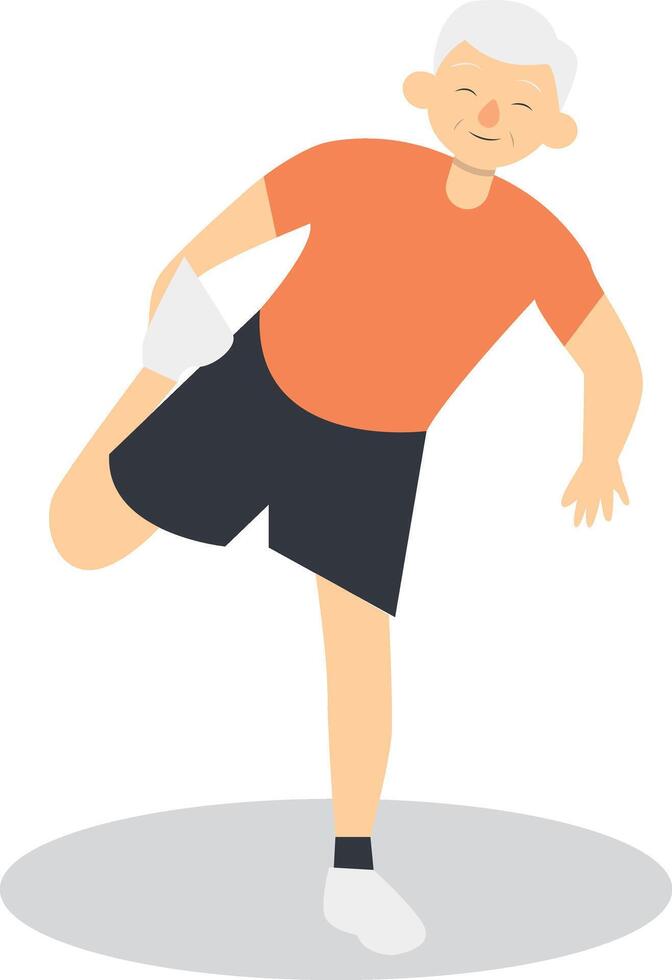 Activities Old People Character in Cartoon Shape. vector