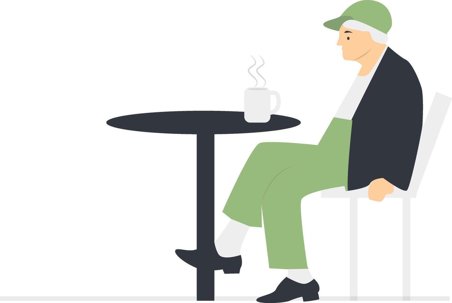 People Sitting at the Cafe on White Background vector
