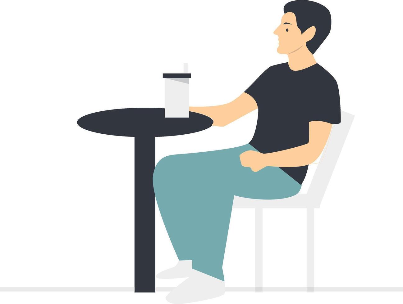 People Sitting at the Cafe. vector