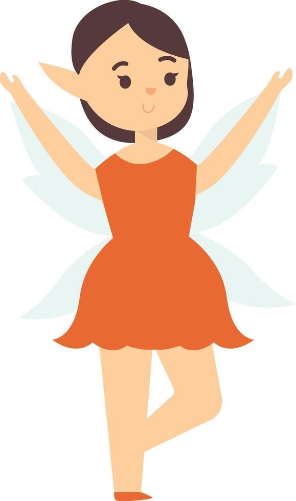 Cute Fairy Illustration with Cartoon Shape vector