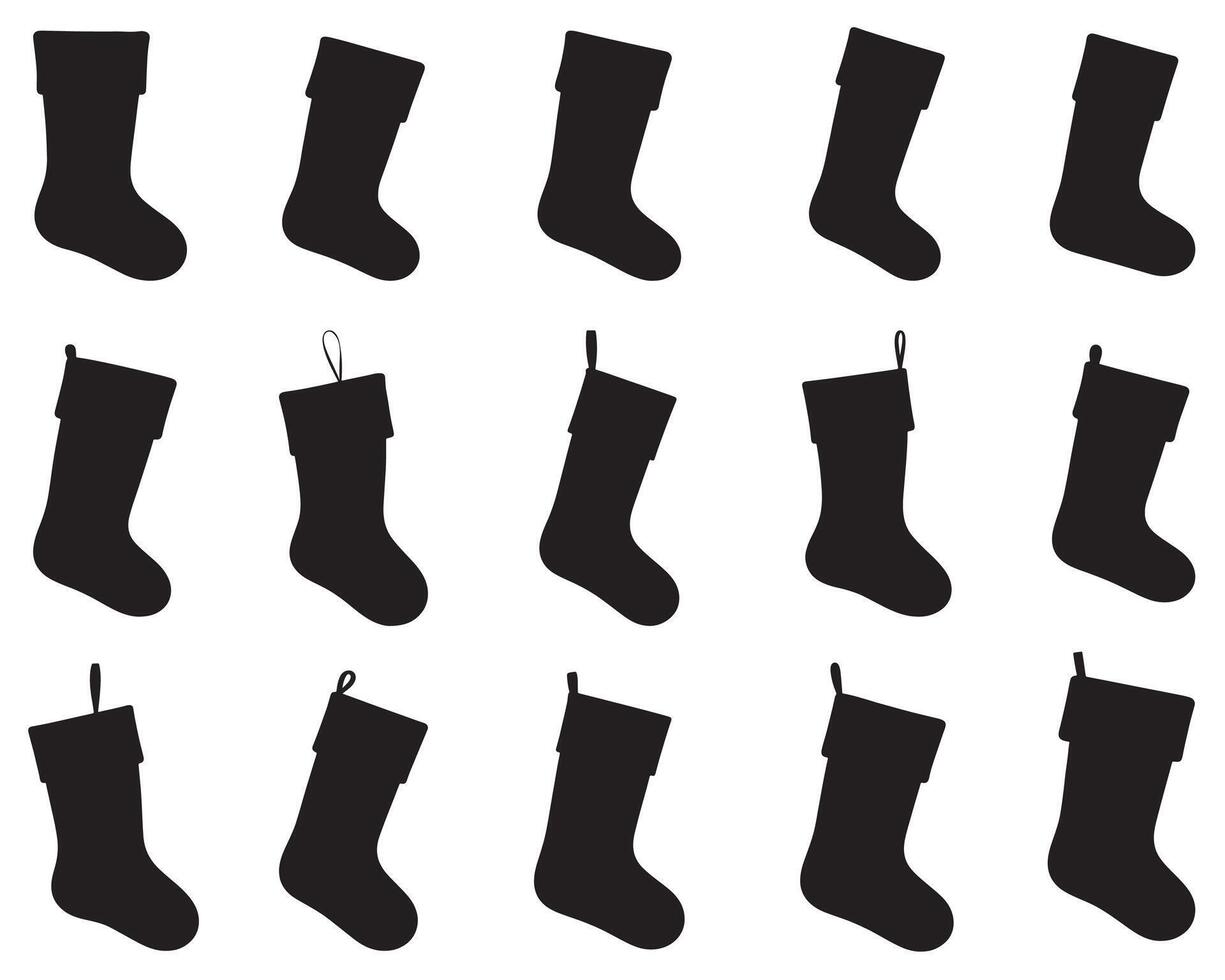 Christmas stocking silhouette white background vector