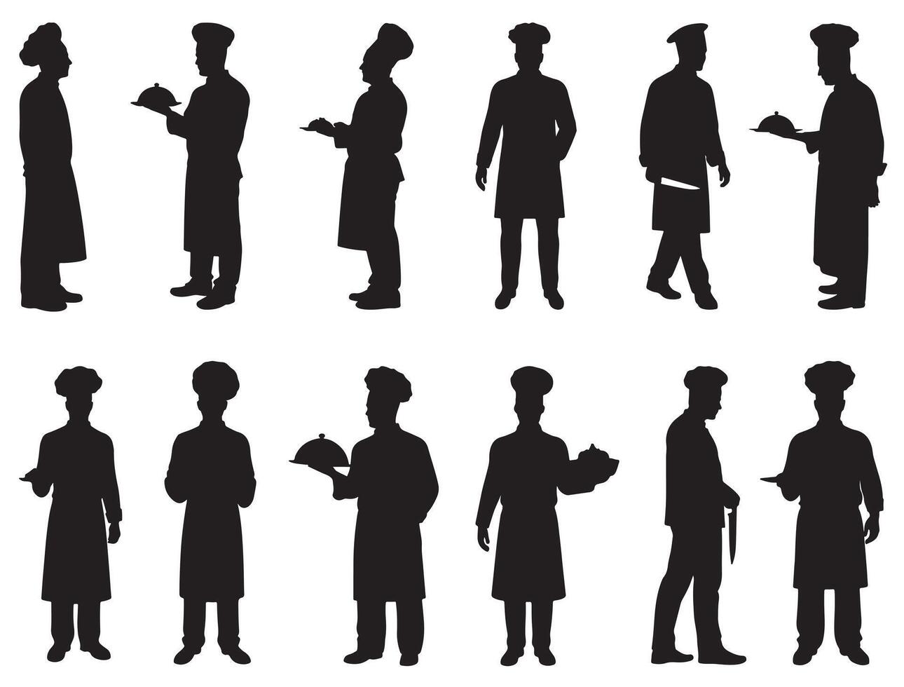 Chef silhouette white background vector